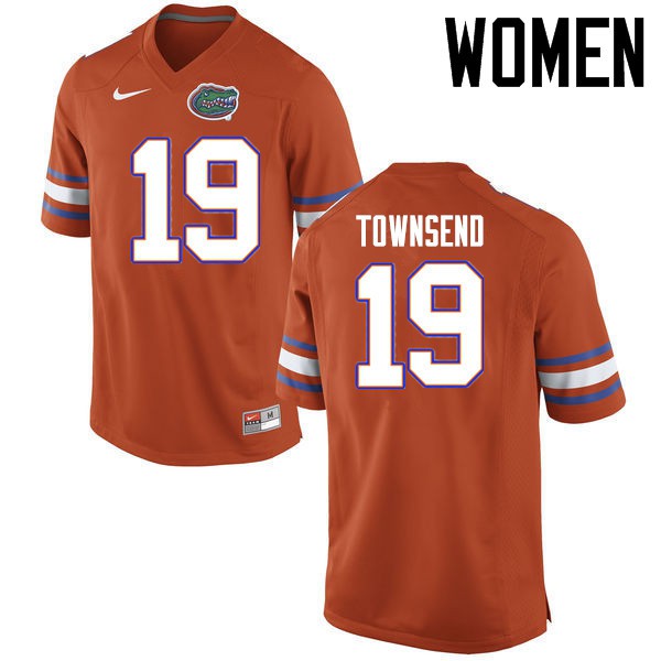 Florida Gators Women #19 Johnny Townsend College Football Jersey Orange